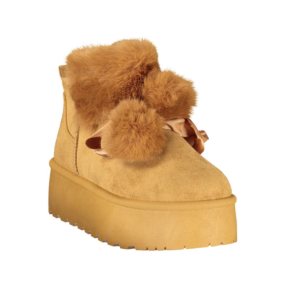 Laura Biagiotti Brown Polyurethane Women's Bootie