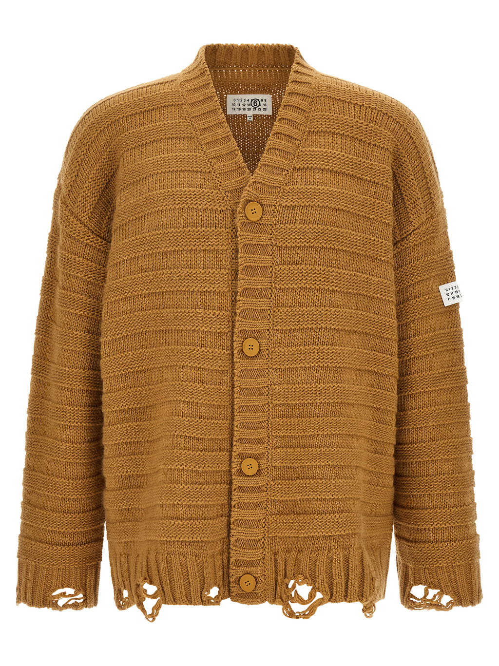 MM6 Maison Margiela Beige Virgin Wool Cardigan