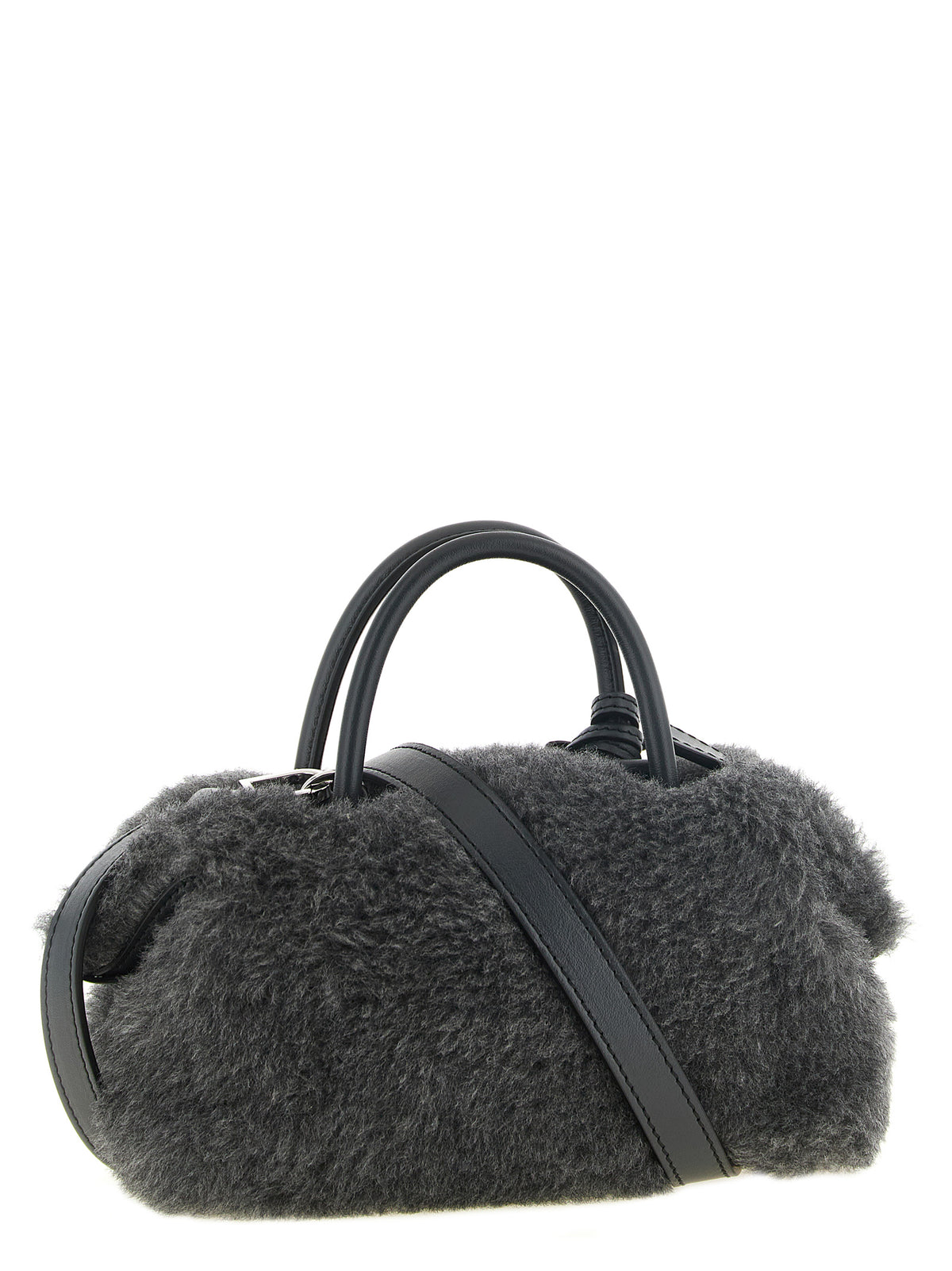 Max Mara Gray Virgin Wool Handbag