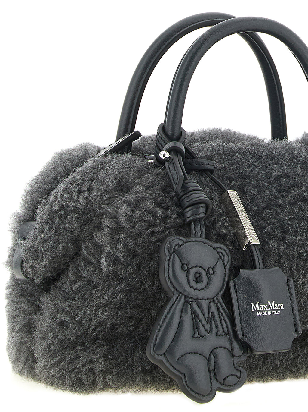 Max Mara Gray Virgin Wool Handbag