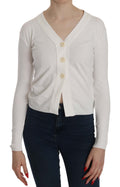 BYBLOS Weißer V-Ausschnitt Langarm Strickjacke Tops Pullover