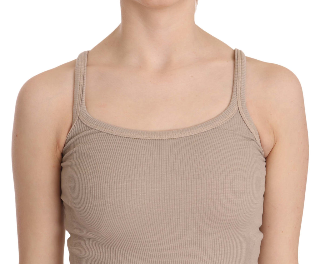 PINK MEMORIES Braunes ärmelloses Spaghetti-Träger-Top Bluse