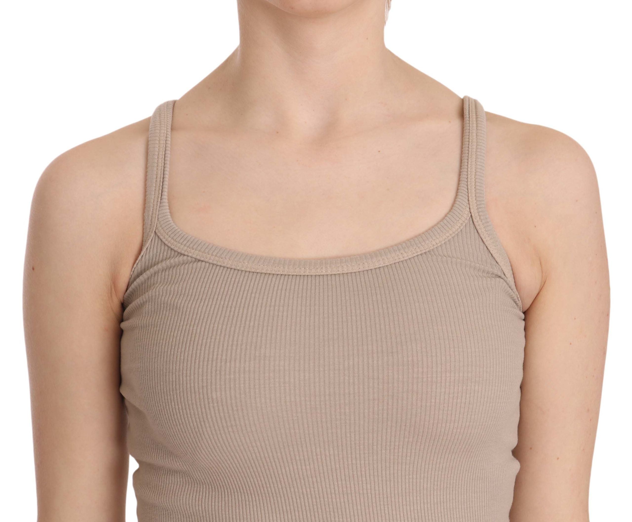 PINK MEMORIES Braunes ärmelloses Spaghetti-Träger-Top Bluse