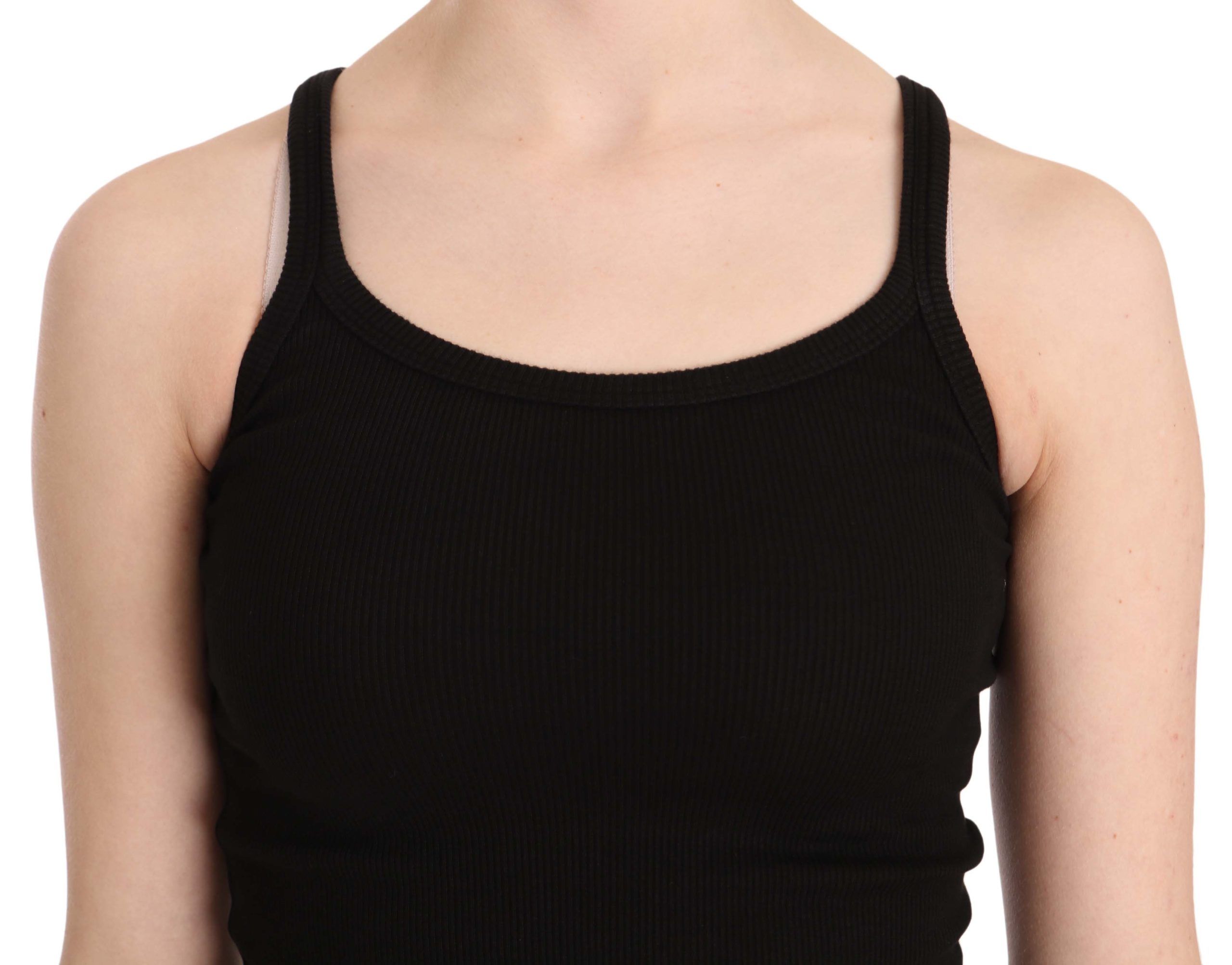 PINK MEMORIES Schwarze ärmellose Spaghetti-Träger-Bluse