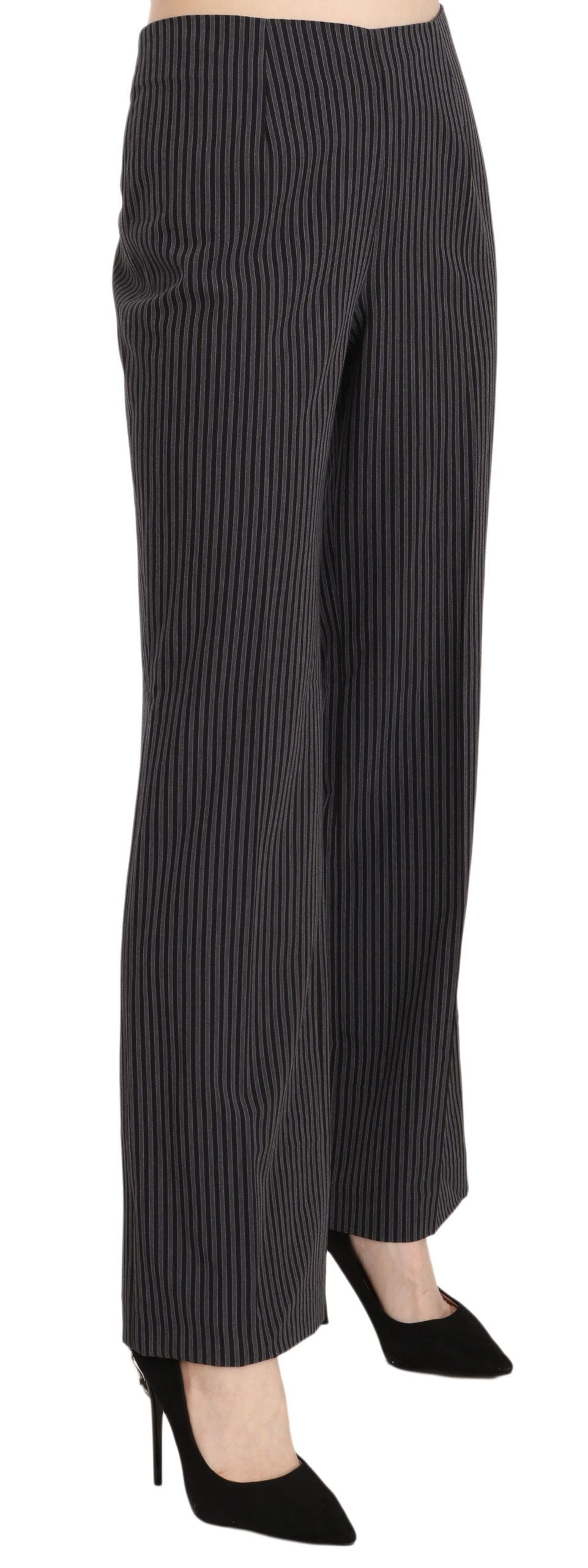 BENCIVENGA Schwarz gestreifte Baumwoll-Stretch-Kleid-Hose Hose