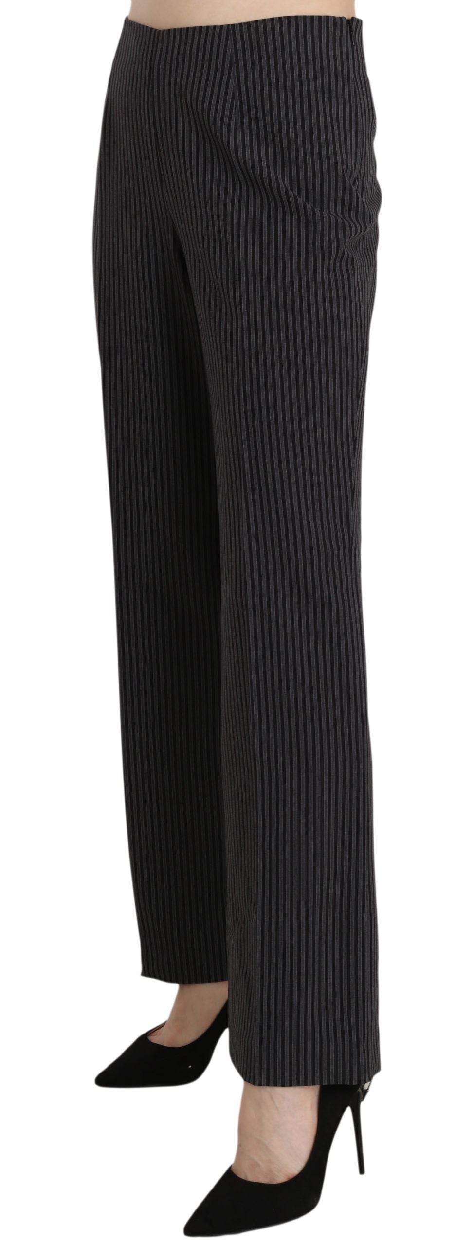 BENCIVENGA Schwarz gestreifte Baumwoll-Stretch-Kleid-Hose Hose