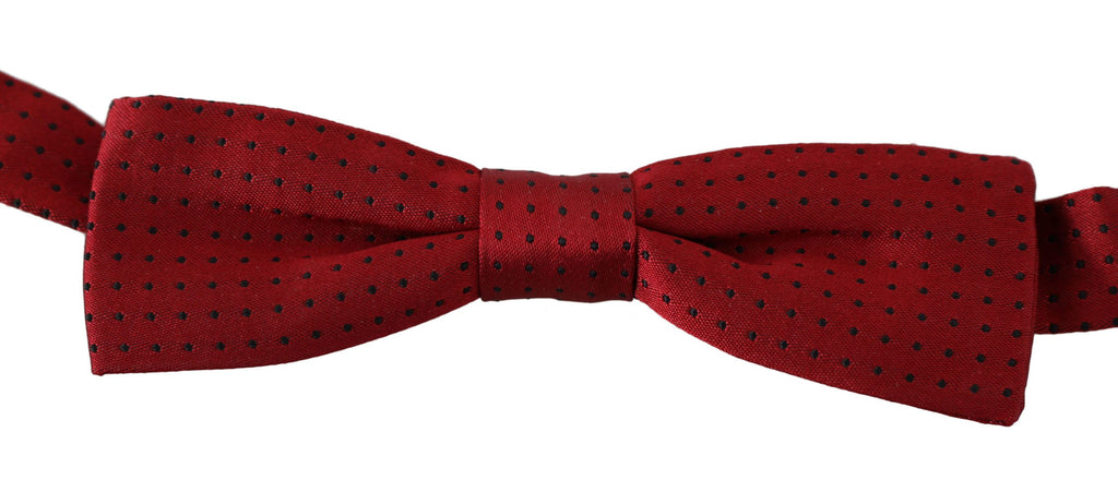 Dolce & Gabbana Rot gepunktete Seiden-Papillonfliege mit verstellbarem Hals