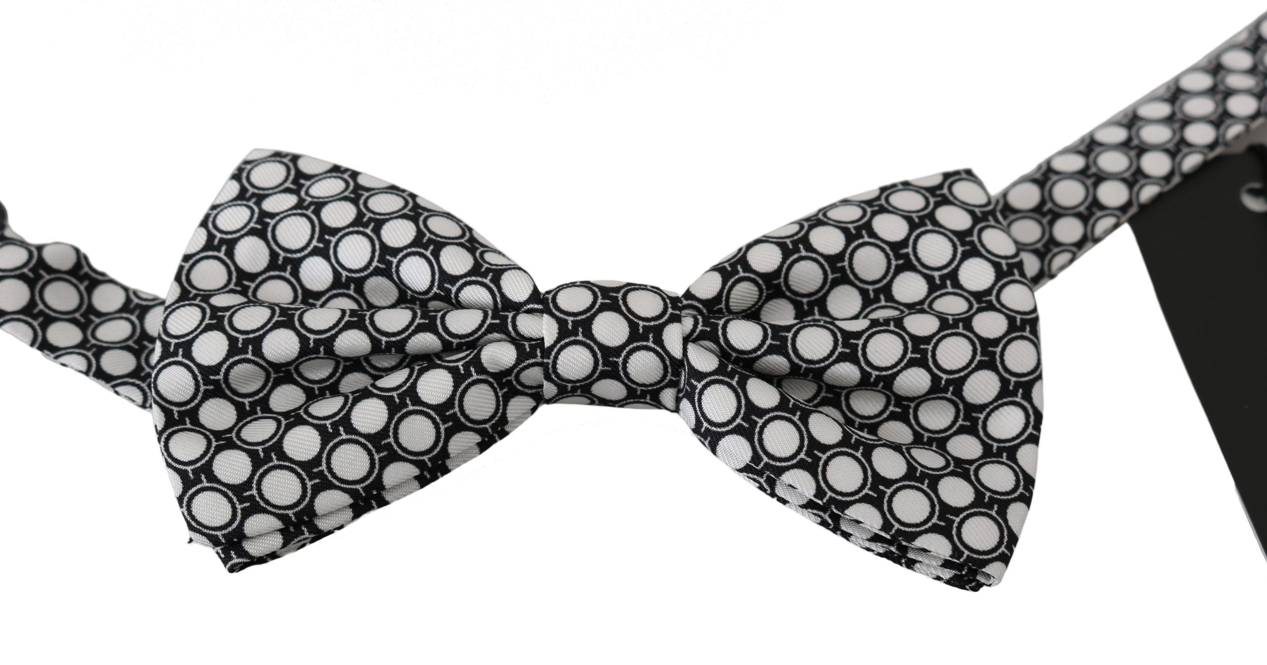 Dolce & Gabbana Männer Schwarz Weiß Kreise Einstellbare Hals Papillon Fliege