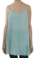 Ermanno Scervino Blaues ärmelloses Spaghettikleid Bluse