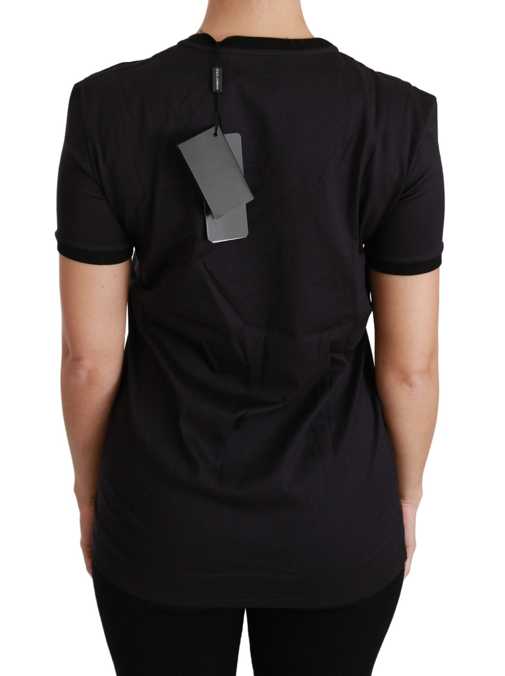 Dolce & Gabbana Schwarzes #ImAChristmasTree Crewneck Top T-shirt