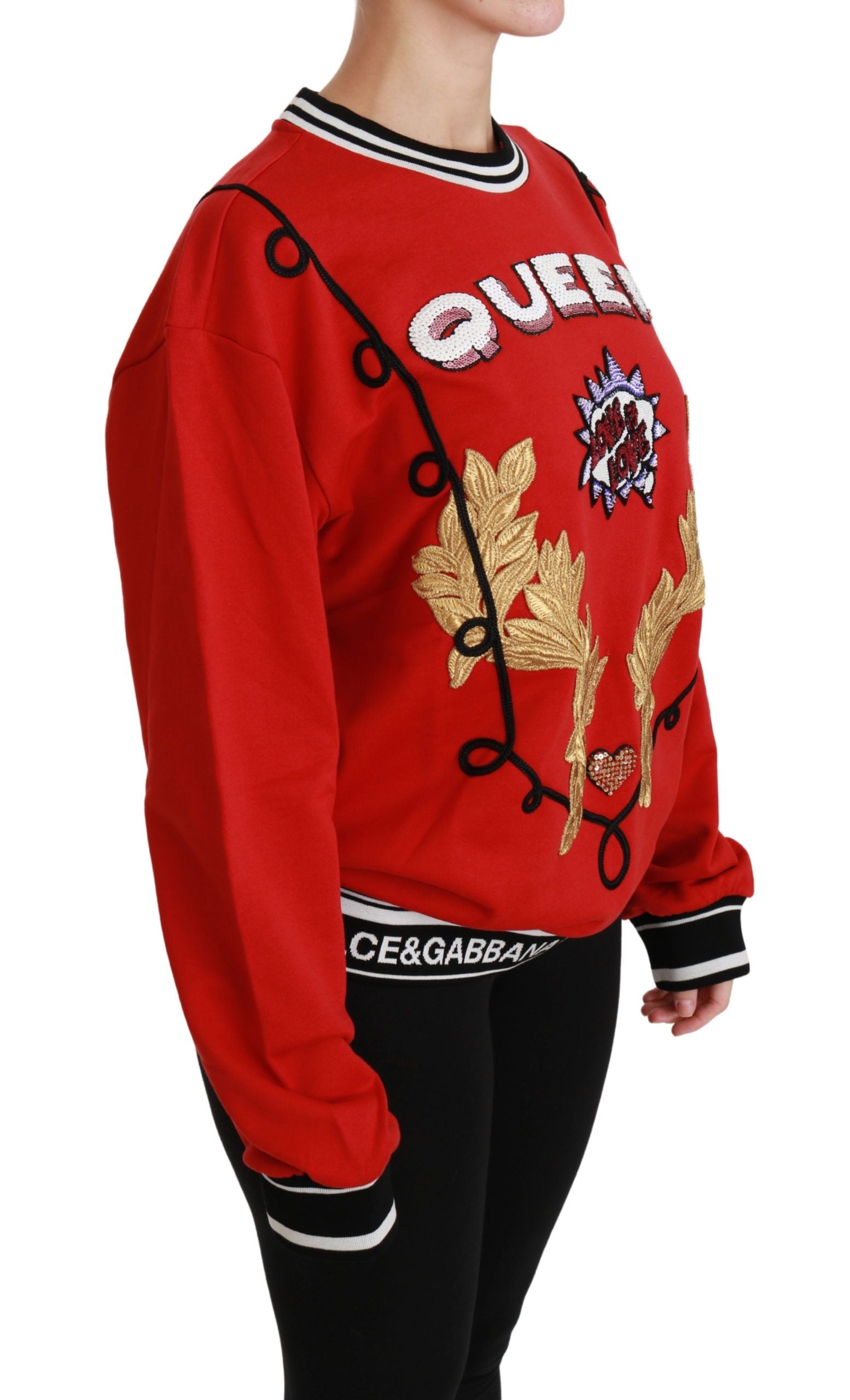 Dolce & Gabbana Red Queen Pailletten Pullover Love Pullover