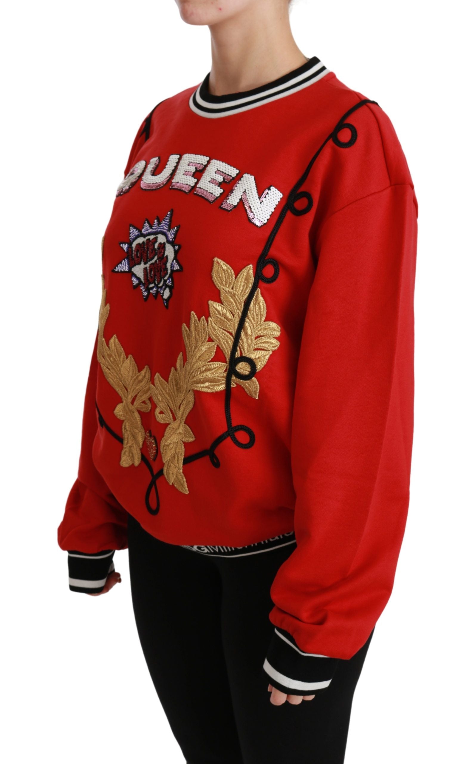 Dolce & Gabbana Red Queen Pailletten Pullover Love Pullover