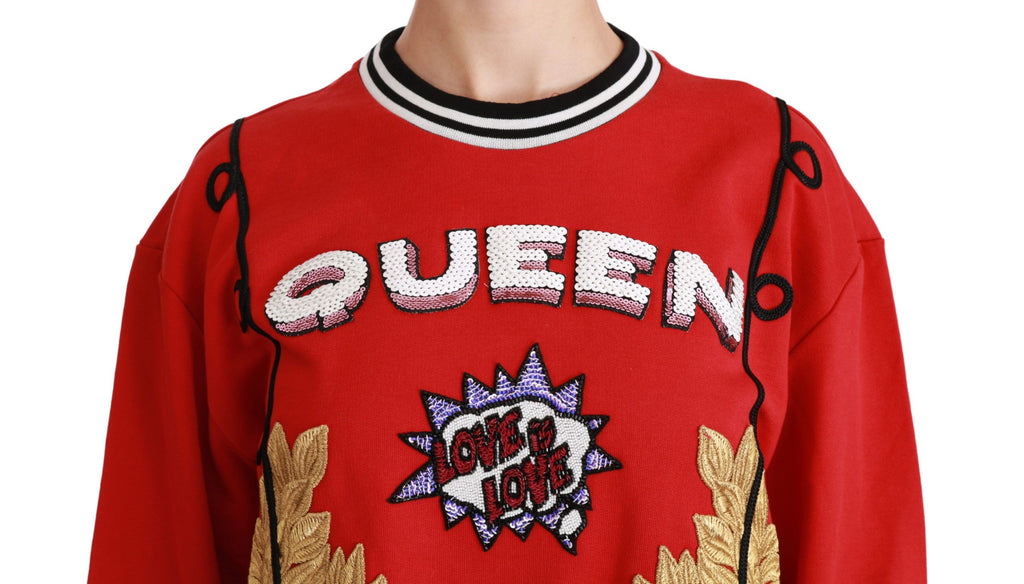 Dolce & Gabbana Red Queen Pailletten Pullover Love Pullover