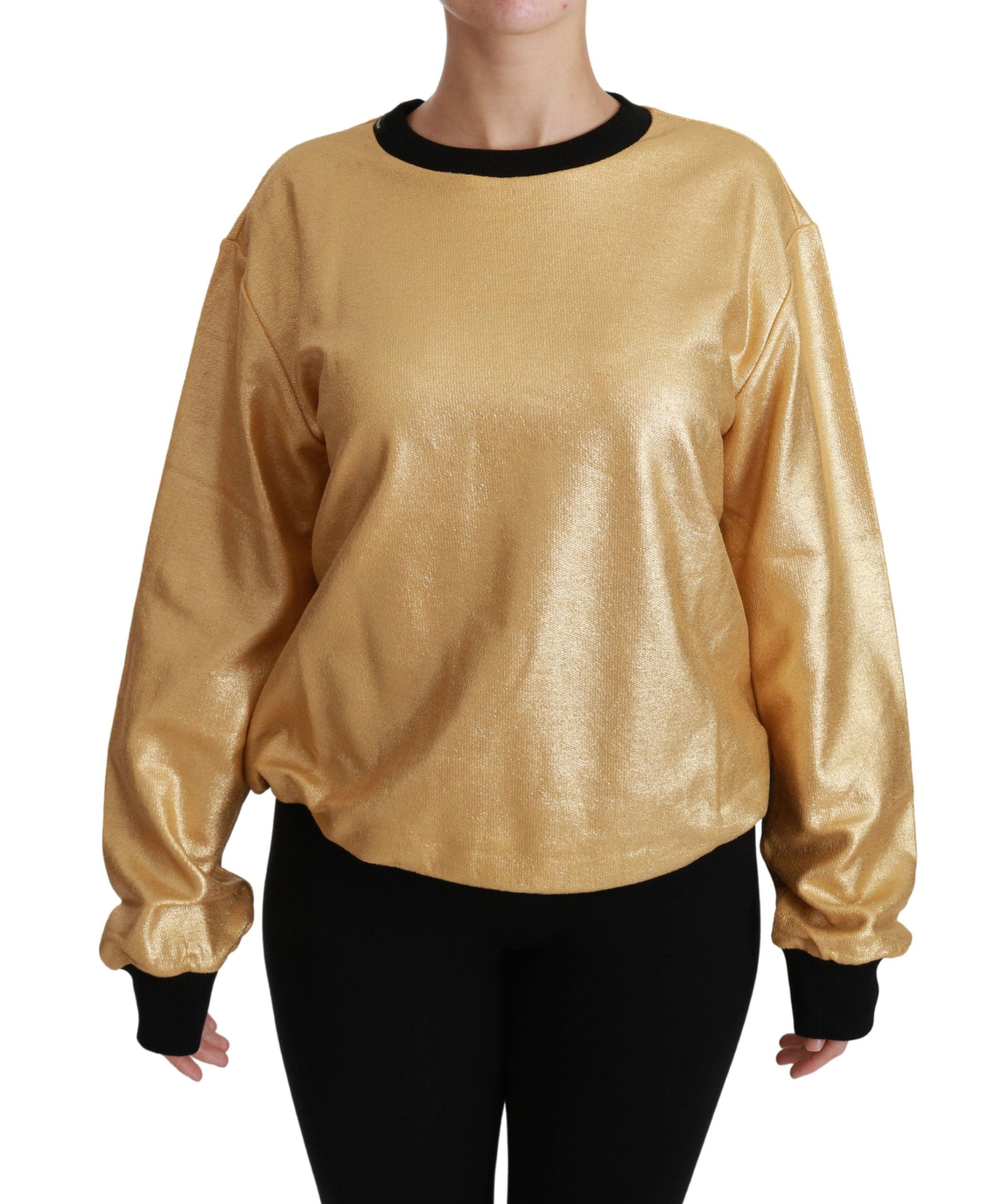 Dolce & Gabbana Pullover aus Baumwolle mit Rundhalsausschnitt in Gold