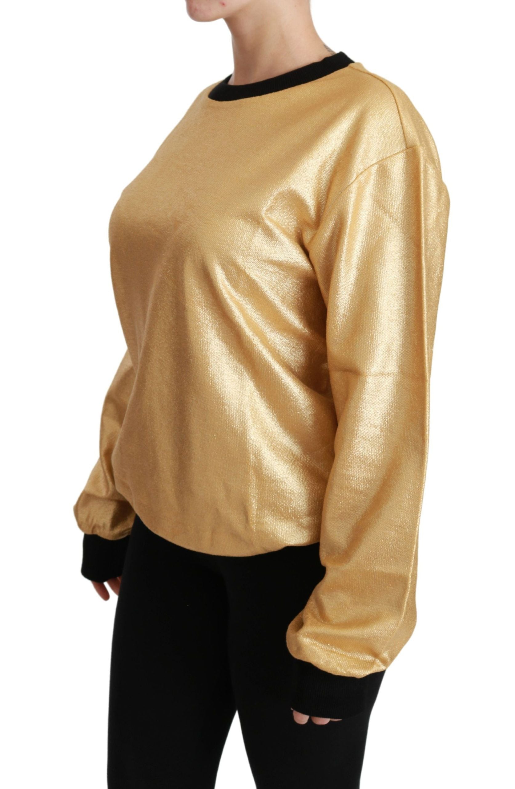 Dolce & Gabbana Pullover aus Baumwolle mit Rundhalsausschnitt in Gold