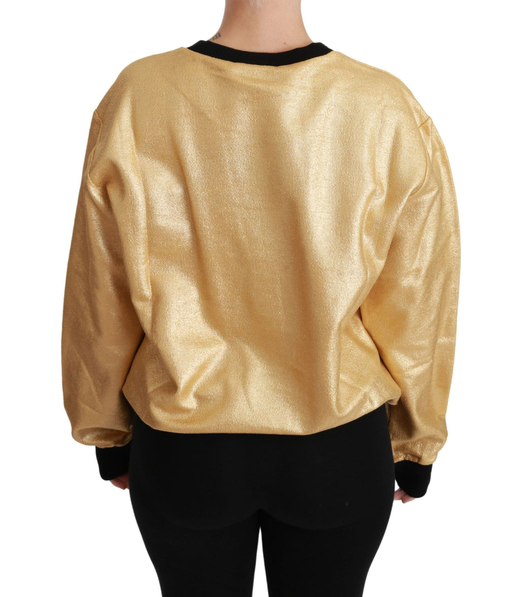 Dolce & Gabbana Pullover aus Baumwolle mit Rundhalsausschnitt in Gold