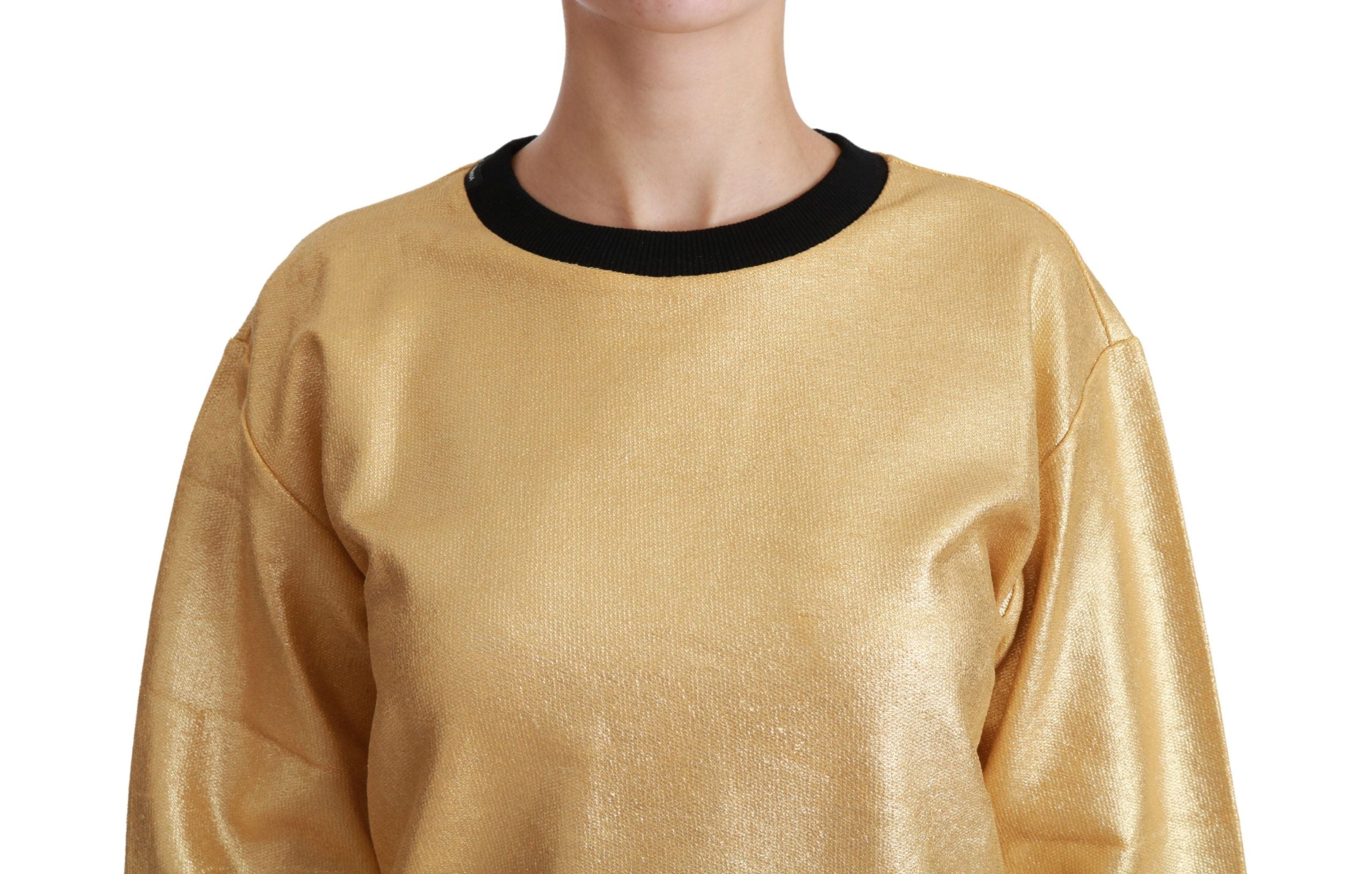 Dolce & Gabbana Pullover aus Baumwolle mit Rundhalsausschnitt in Gold