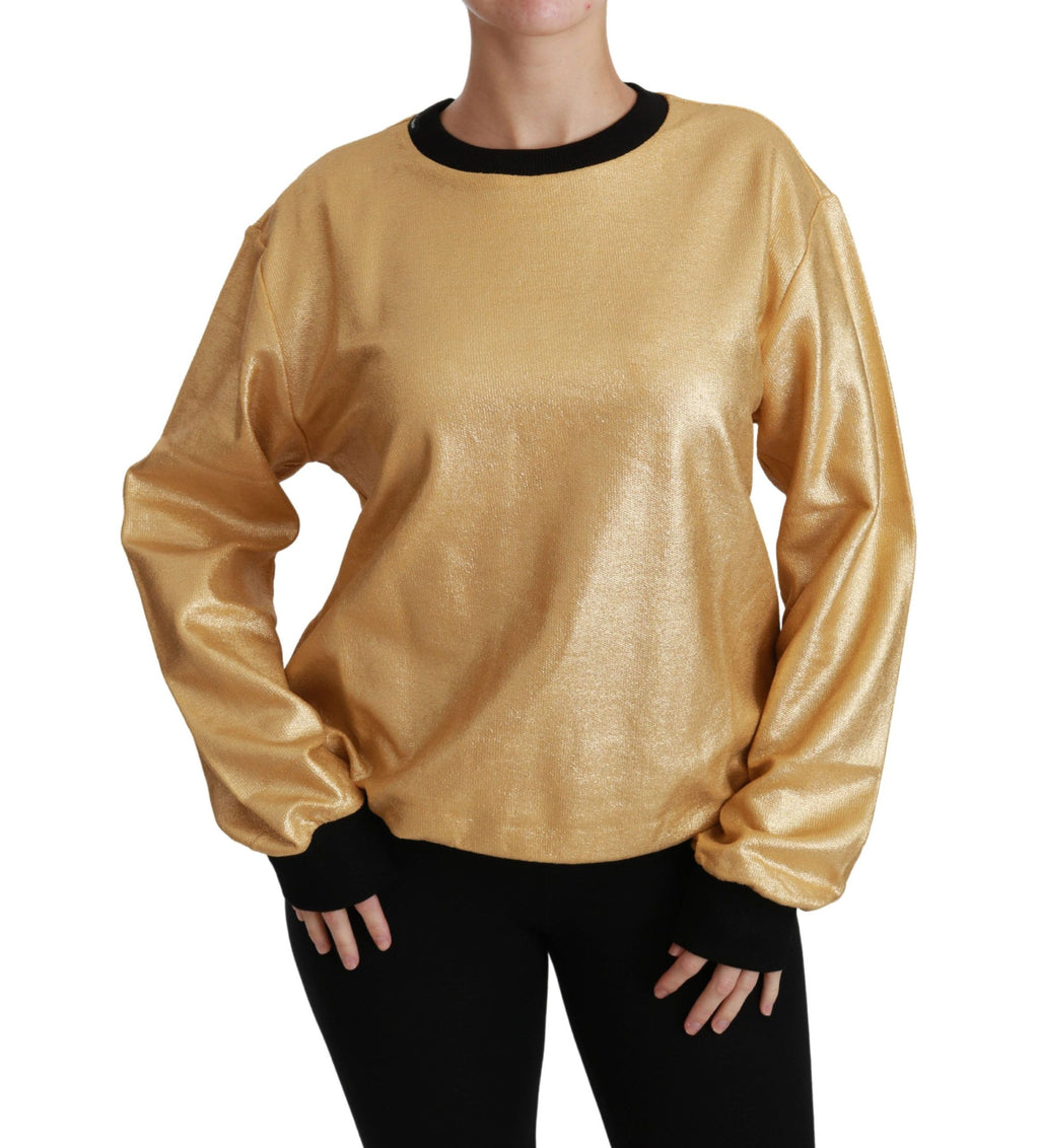 Dolce & Gabbana Pullover aus Baumwolle mit Rundhalsausschnitt in Gold