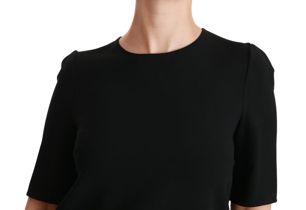 Dolce & Gabbana Schwarzes kurzärmeliges Freizeittop Stretchbluse