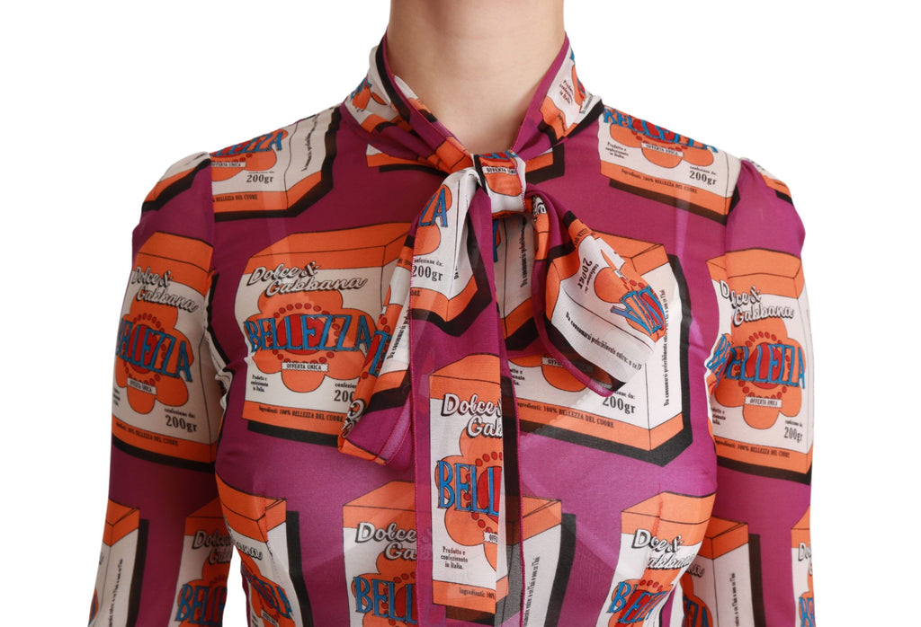 Dolce & Gabbana Lila Seide Bellezza A-Linien Kleid