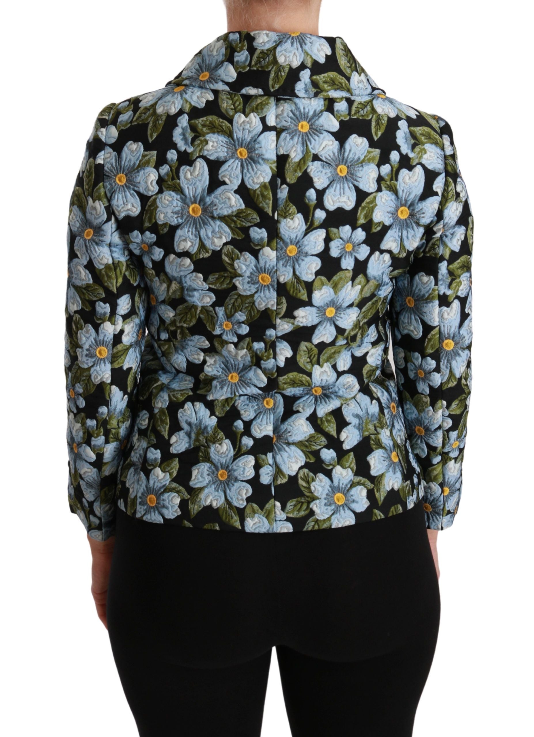 Dolce & Gabbana Multicolor Floral Blazer Mantel Polyester Jacke