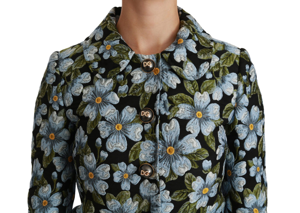 Dolce & Gabbana Multicolor Floral Blazer Mantel Polyester Jacke