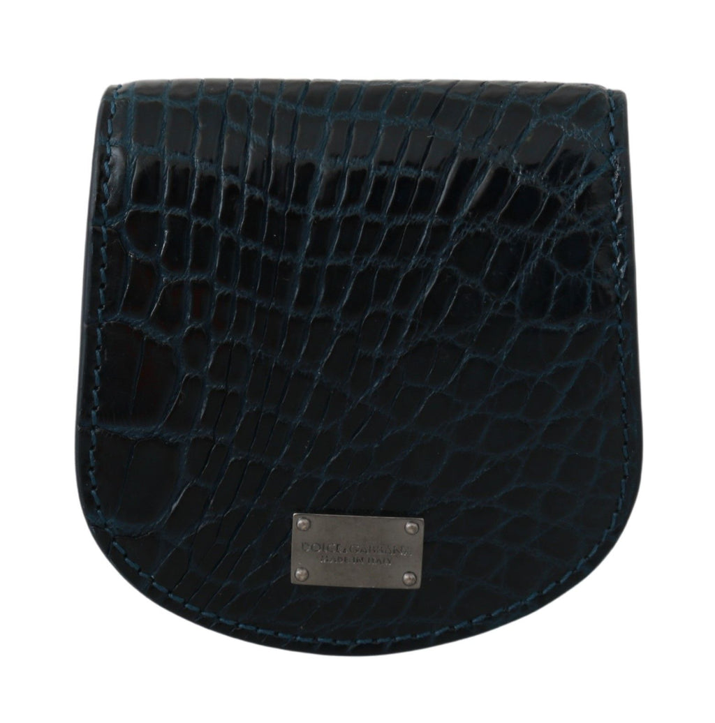 Dolce & Gabbana Blaue exotische Häute Kondom Fall Halter Tasche