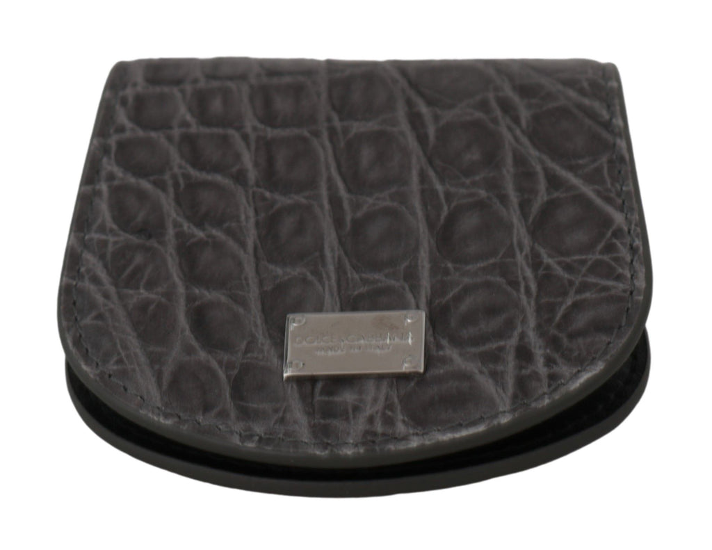 Dolce & Gabbana Graue exotische Haut Kondom Fall Halter Tasche Brieftasche