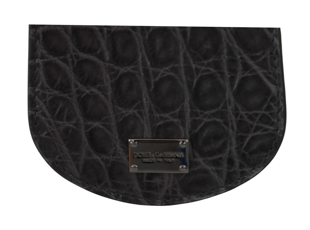 Dolce & Gabbana Graue exotische Haut Kondom Fall Halter Tasche Brieftasche