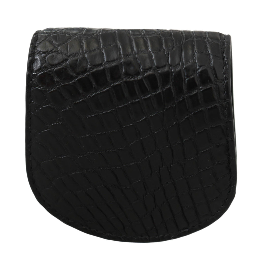 Dolce & Gabbana Schwarzes exotisches Skin Taschenkondom Etui Halter