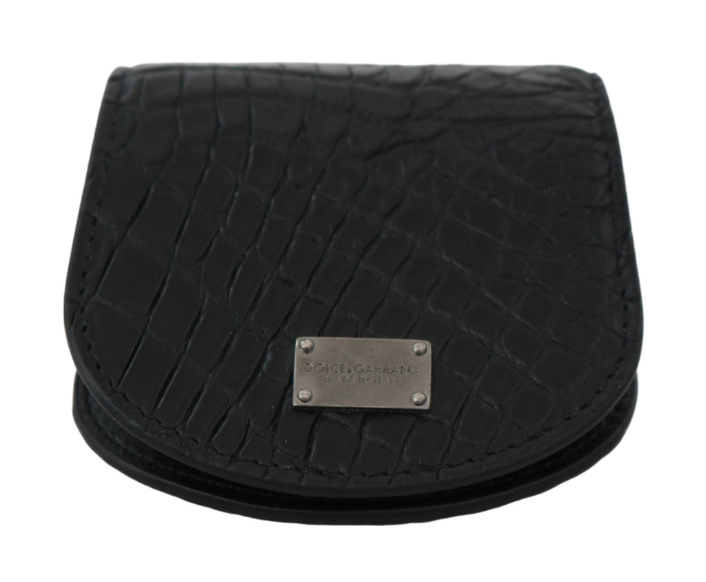 Dolce & Gabbana Schwarzes exotisches Skin Taschenkondom Etui Halter