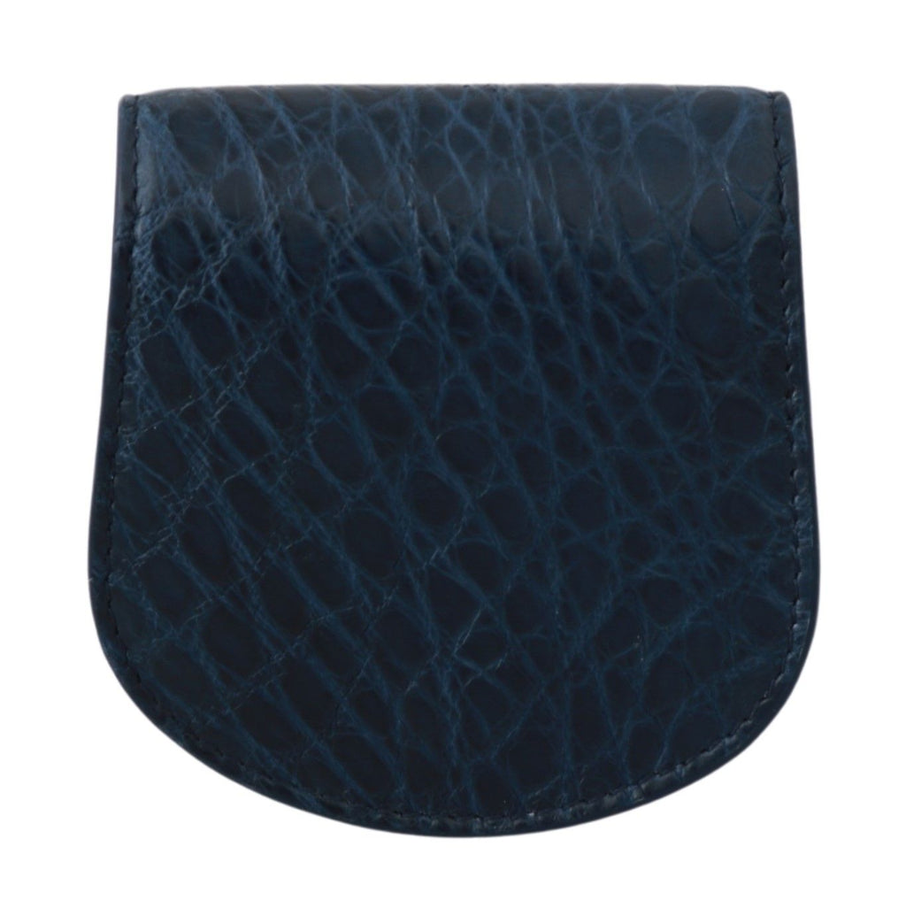 Dolce & Gabbana Blauer Taschenhalter Geldbörse Blau Exotische Haut Kondom Etui