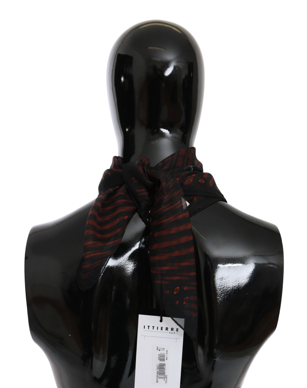 Costume National Schwarz Orange 100% Seide Markenschal