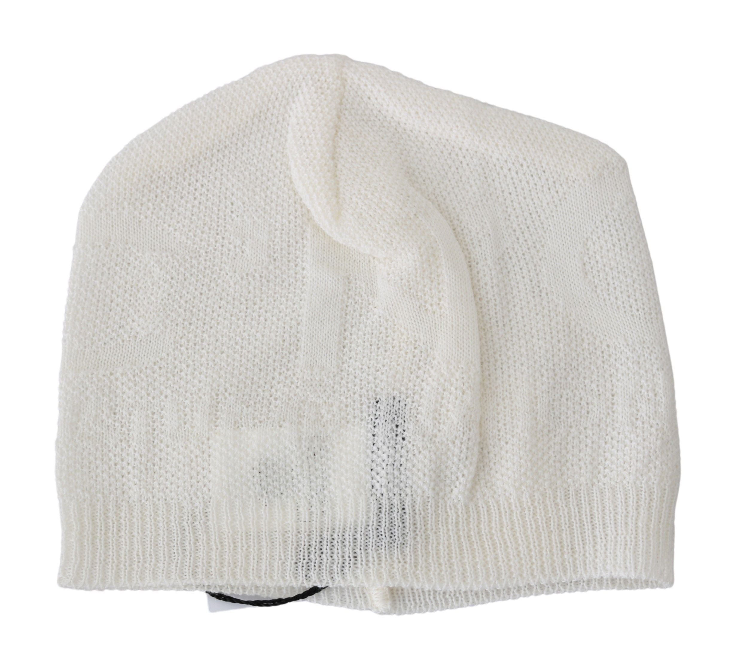 Costume National Beanie Weiß Wollmischung Markenmütze