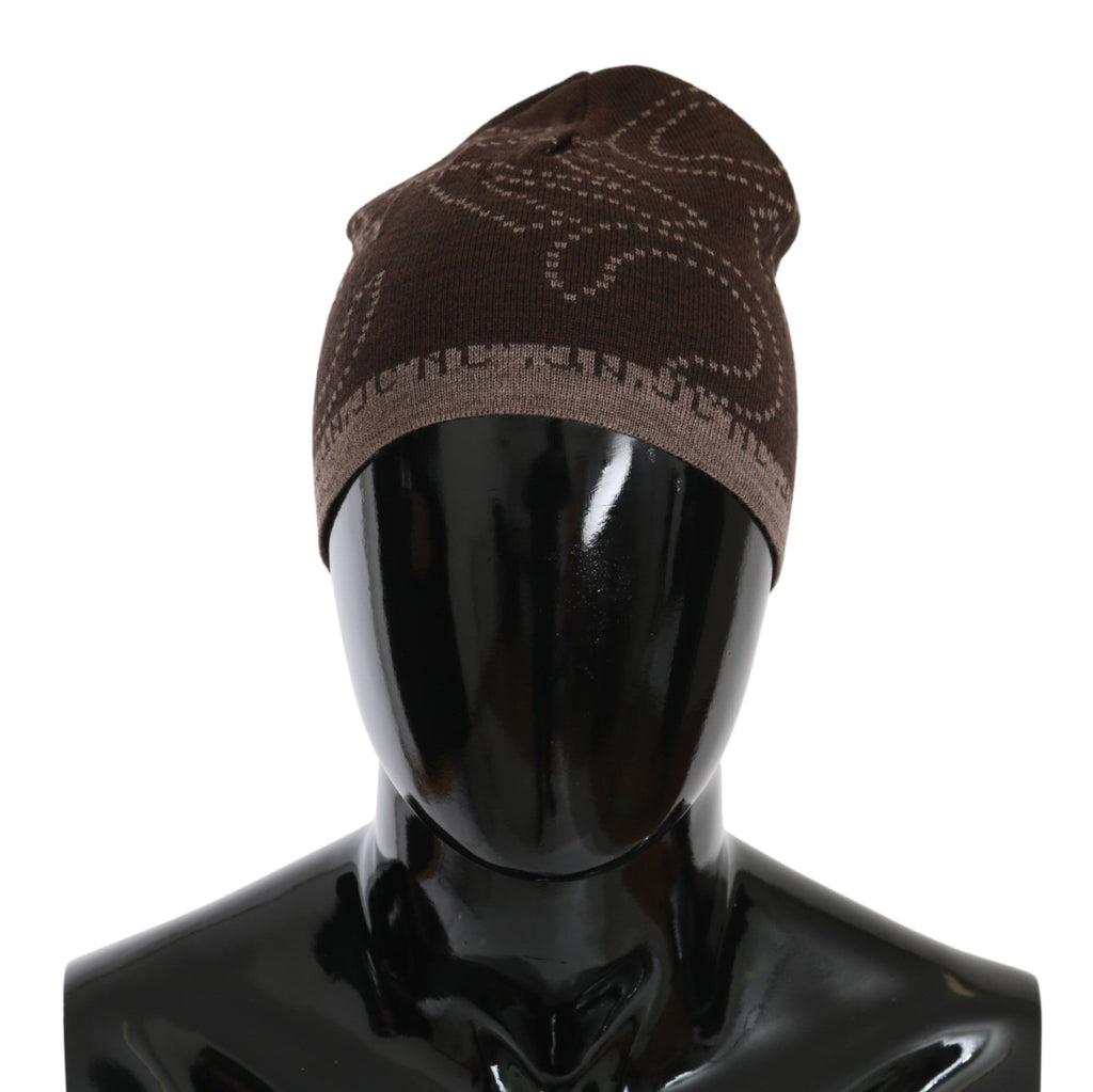 Costume National Beanie Braun Wollmischung Markenmütze