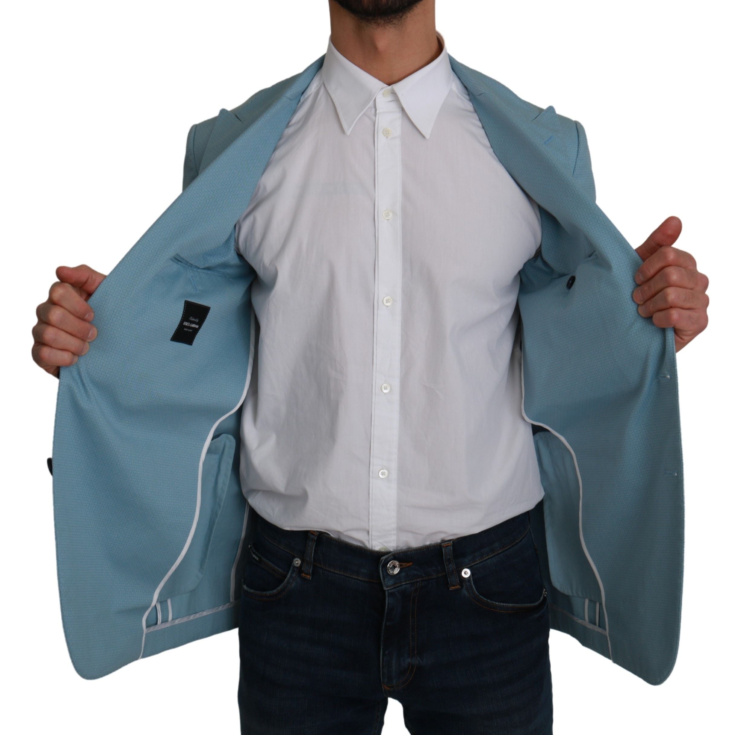 Dolce & Gabbana Blauer Slim Fit Mantel Jacke MARTINI Blazer
