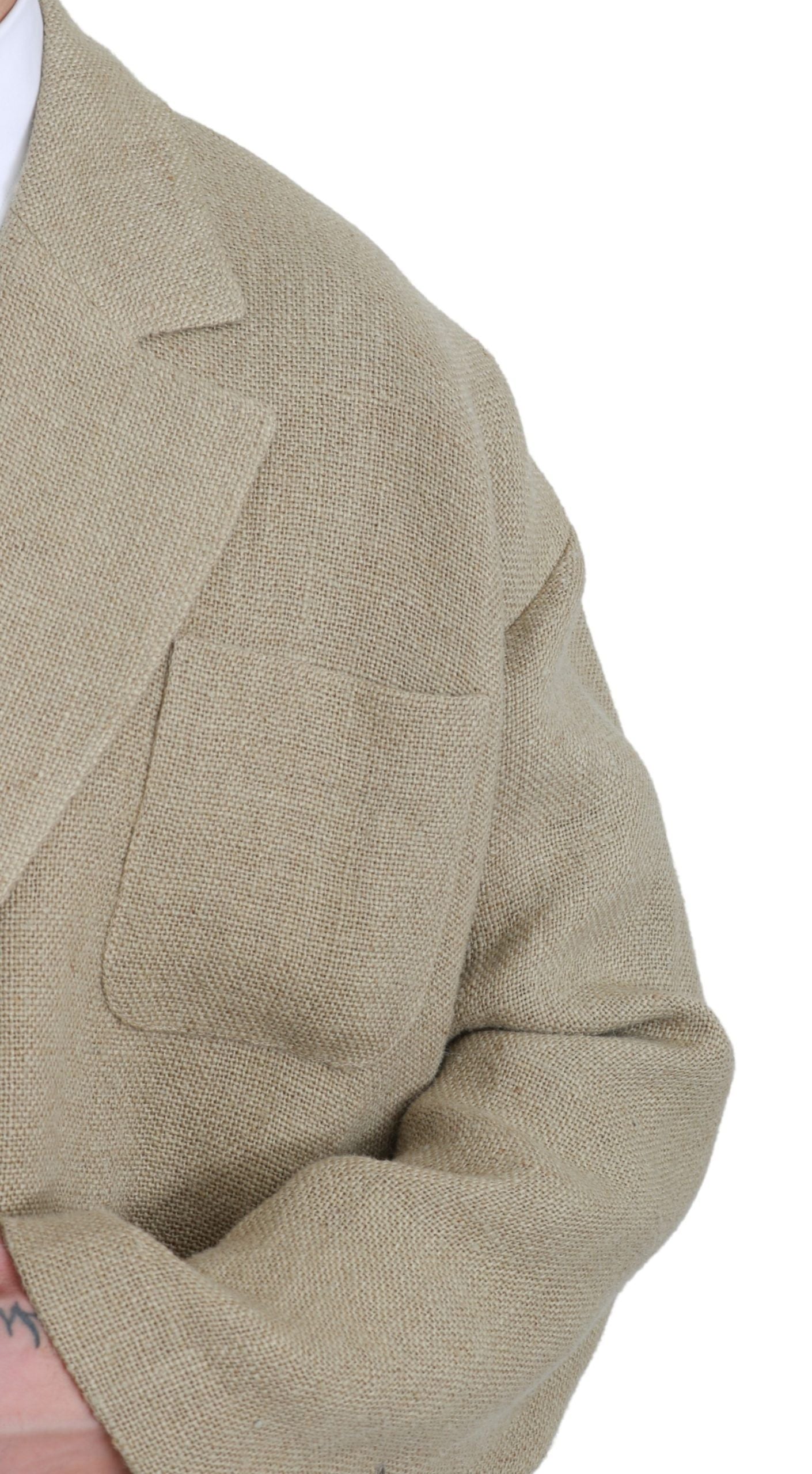 Dolce & Gabbana Beige Jacke Mantel 100% Jute Blazermantel