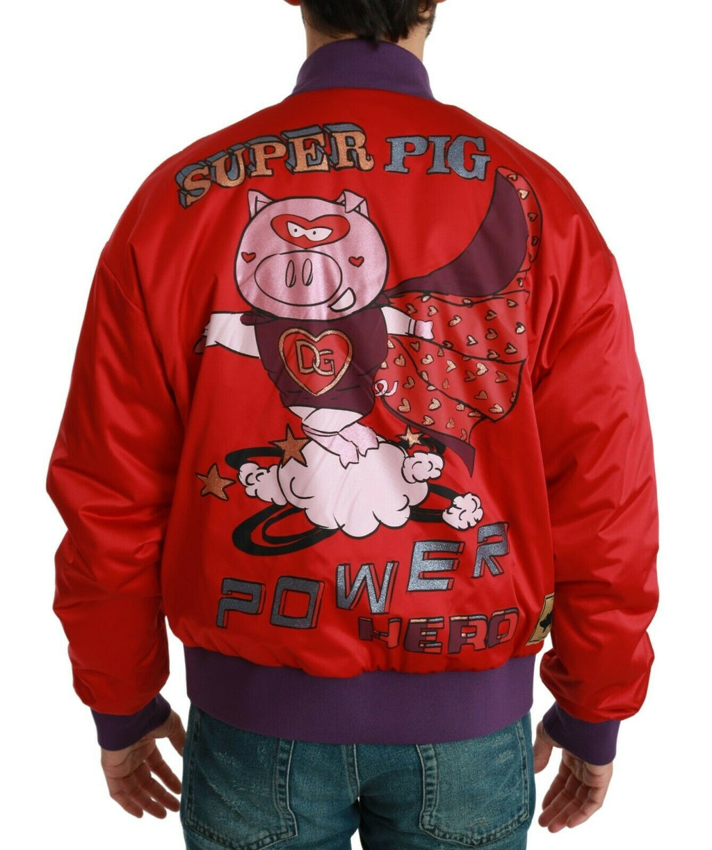 Dolce & Gabbana Rote YEAR OF THE PIG Bomberjacke
