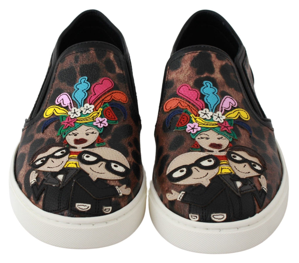 Dolce & Gabbana Leder Leopard #dgfamily Loafers Schuhe