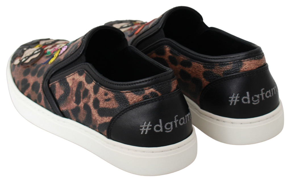 Dolce & Gabbana Leder Leopard #dgfamily Loafers Schuhe