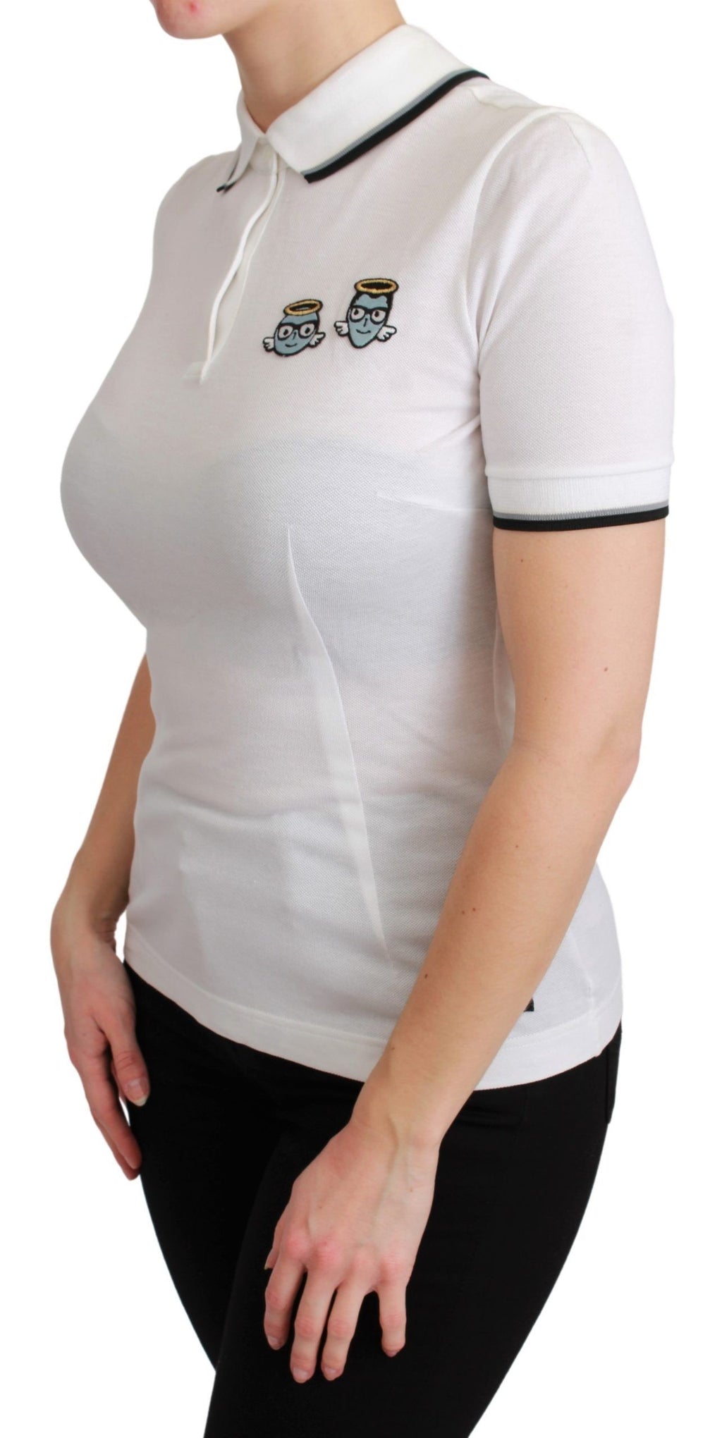 Dolce & Gabbana Weißes Baumwoll-Polo-T-Shirt #dgfamily