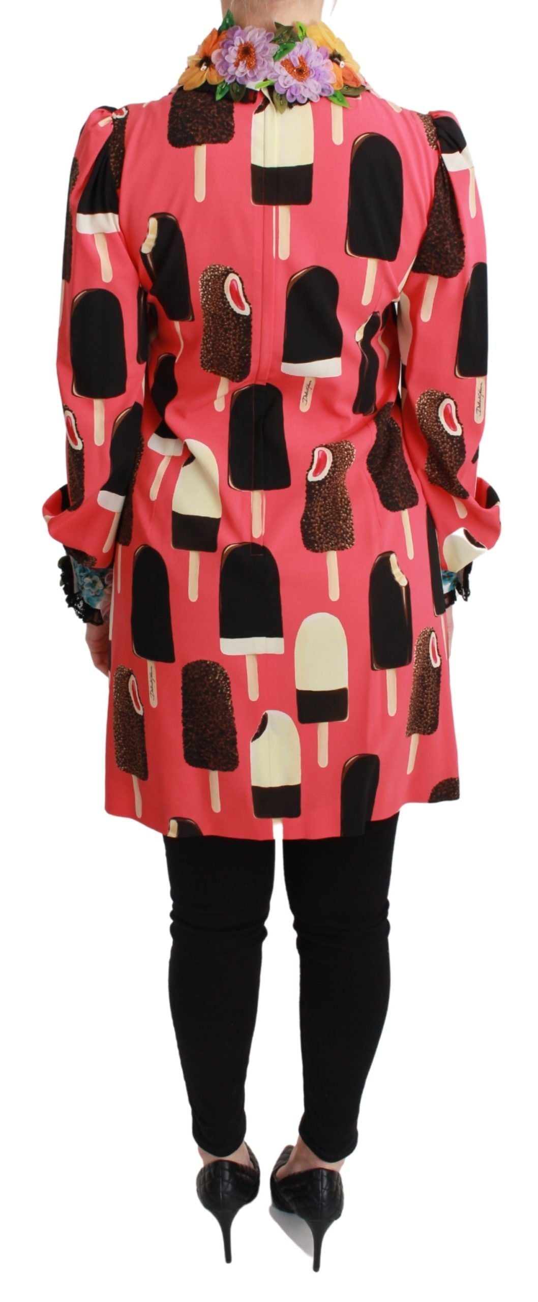 Dolce & Gabbana Rosa Eiscreme-Rosen Paillettenkleid