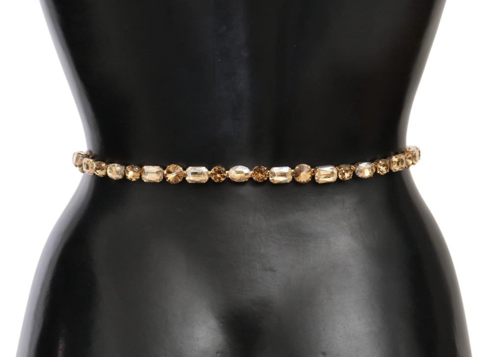 Dolce & Gabbana Gürtel aus weißem Leder mit Kristallen