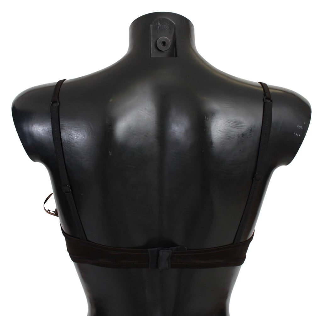 Ermanno Scervino Brauner Balconcino-BH mit Pailletten Unterwäsche