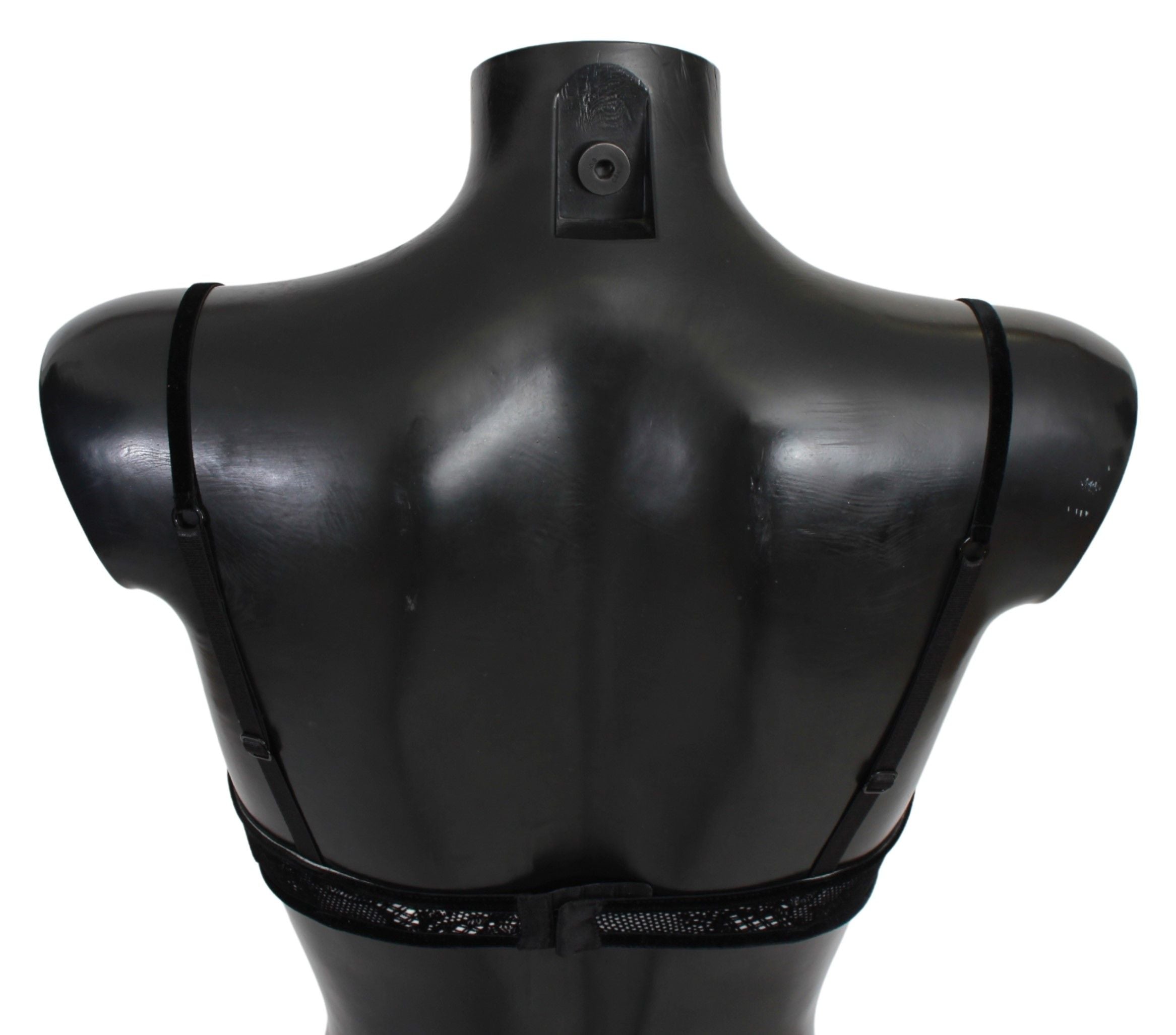 Ermanno Scervino Schwarzer Mesh Balconcino BH Nylon Unterwäsche