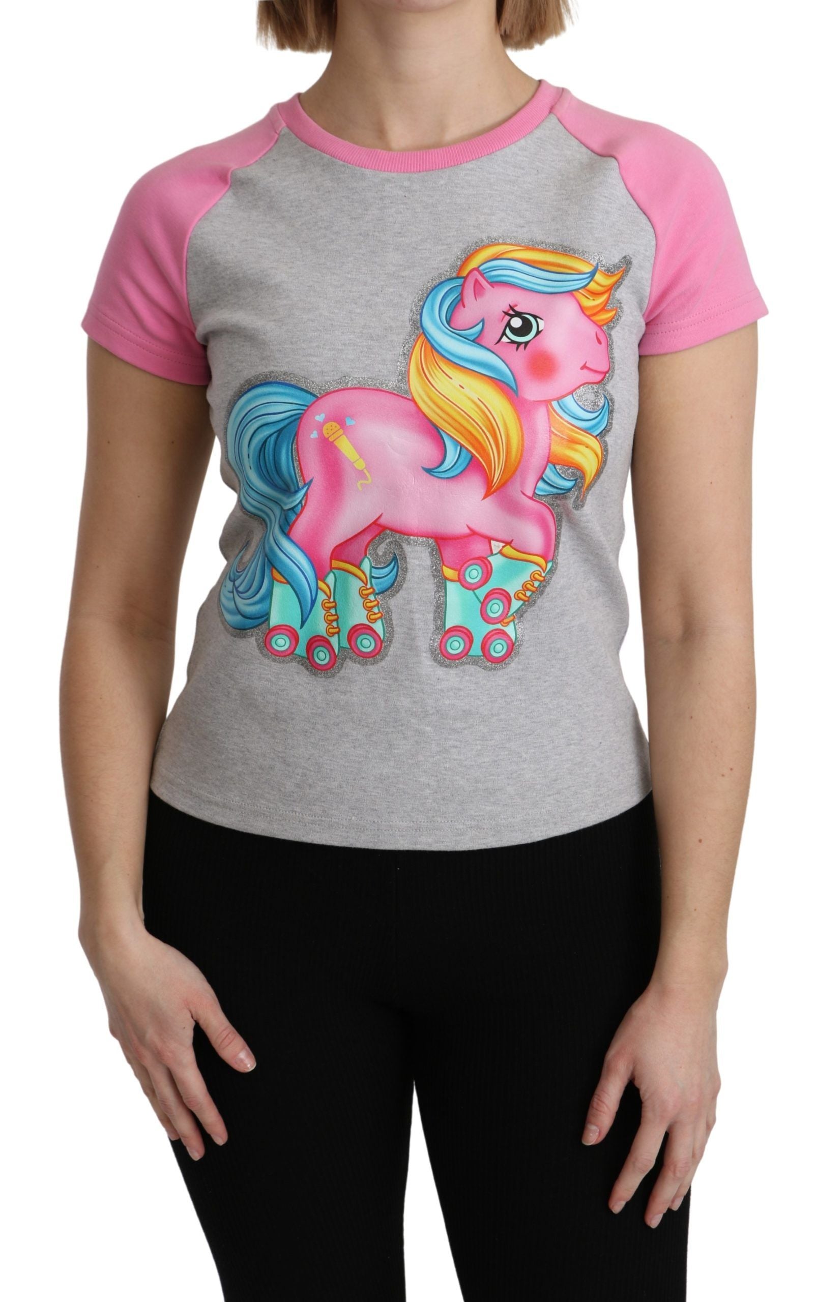 Moschino Graues und rosa Baumwoll-T-Shirt My Little Pony Top