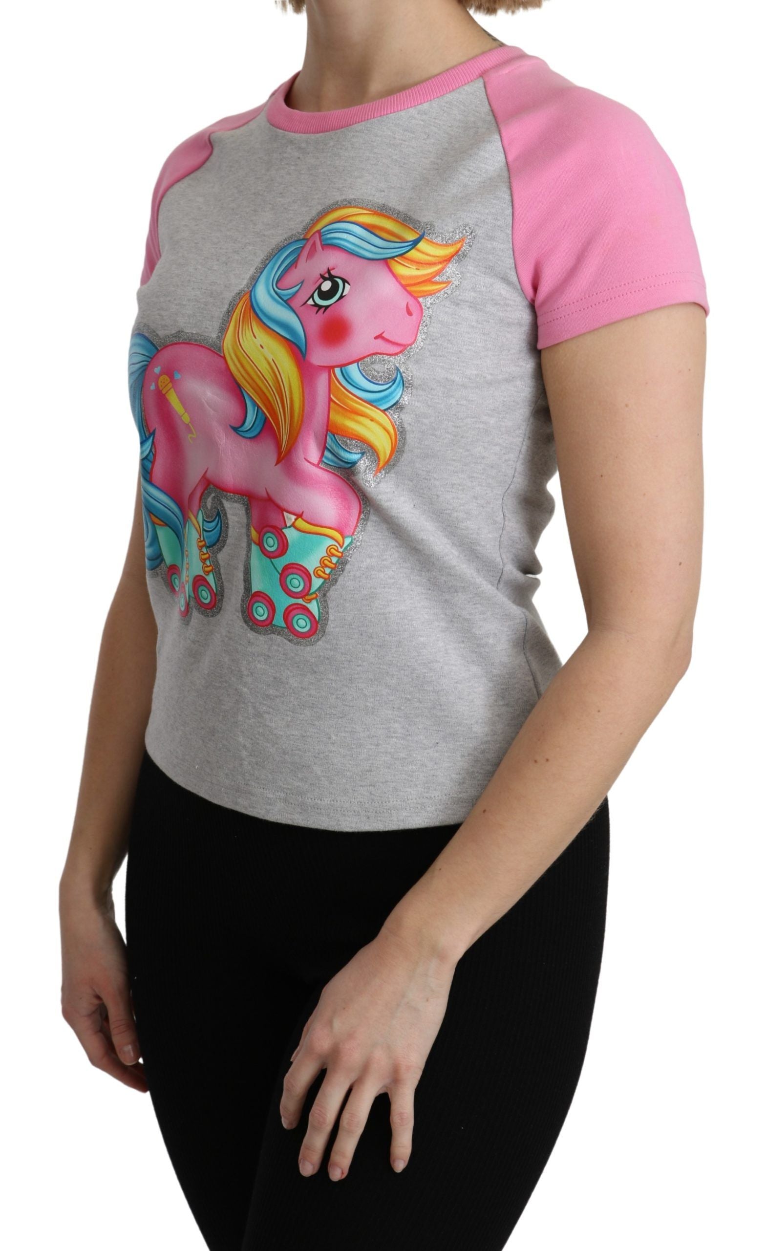 Moschino Graues und rosa Baumwoll-T-Shirt My Little Pony Top