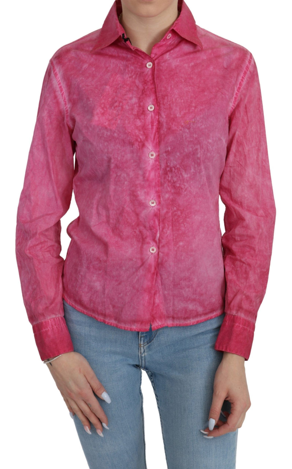 Ermanno Scervino Rosa Hemd mit langen Ärmeln und Kragen Bluse Top