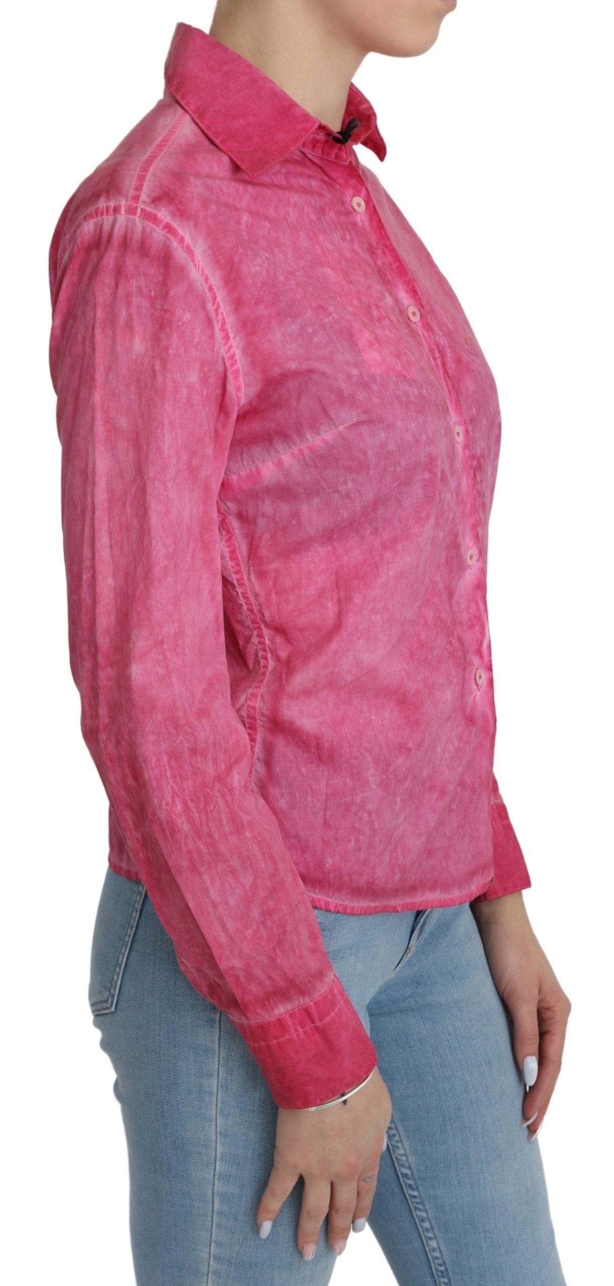 Ermanno Scervino Rosa Hemd mit langen Ärmeln und Kragen Bluse Top