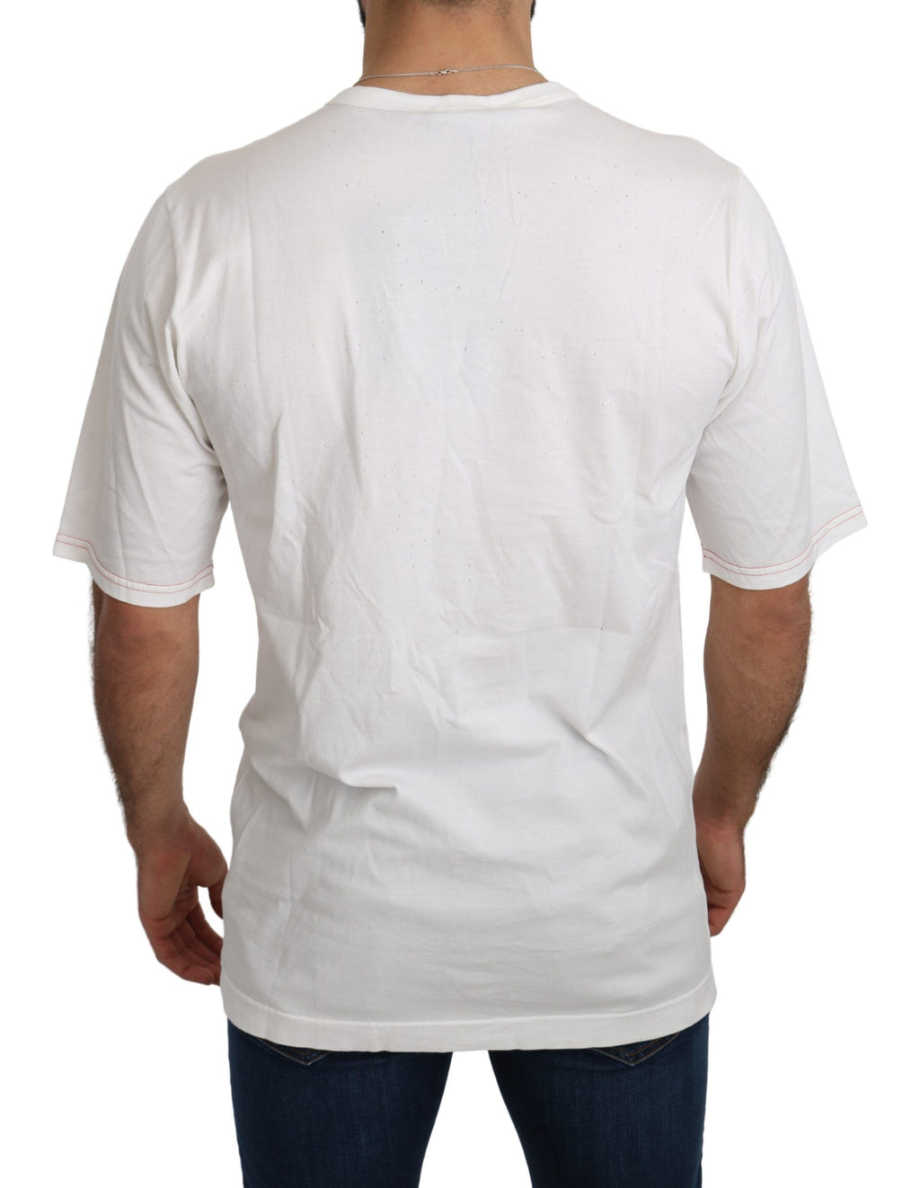 Dolce & Gabbana Weißes Leopard Royal Top T-shirt